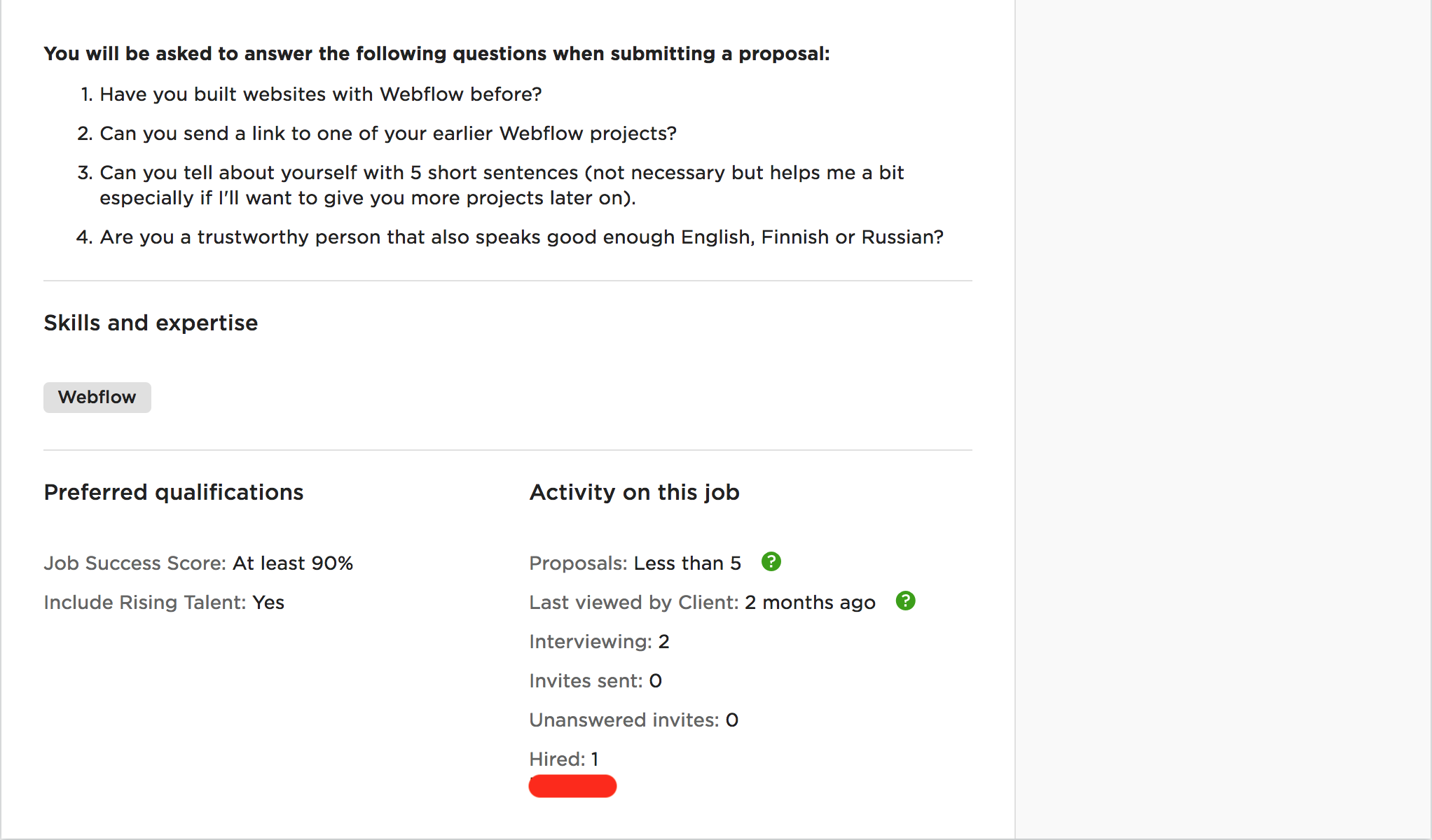 Job Post Screenshot 2 - Upwork